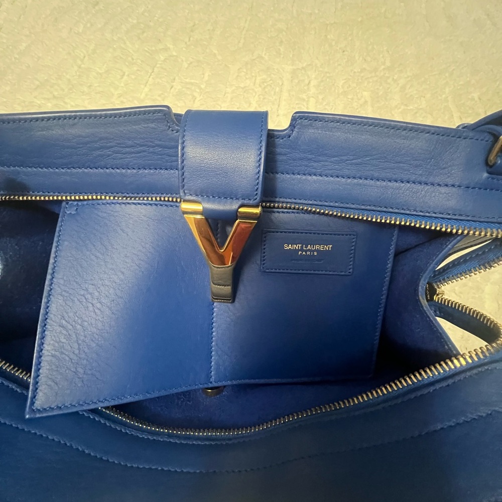 Yves Saint Laurent Vibrant Blue Cabas 2 way Bag - Picture 8 of 8